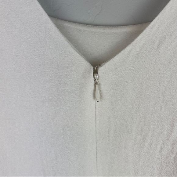 Rebecca Taylor Sleeveless Square Neck Tiered Peplum Blouse in White Size 0 - Picture 6 of 8